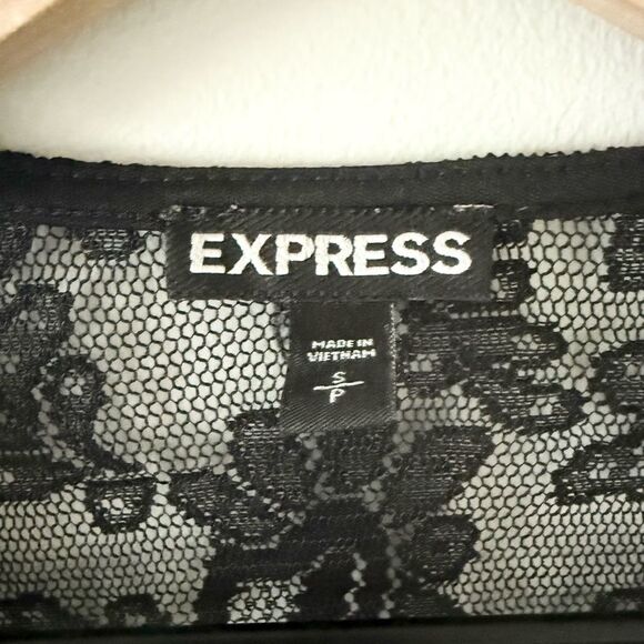 Express Oversized Kimono Style Jacket in Sheer Black Lace Size S - Picture 3 of 5